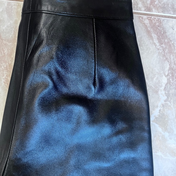 Holt Renfrew Collection wide leg leather trousers - Picture 5 of 13